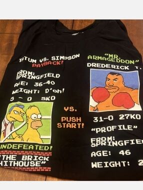 The Simpsons Retro Boxing Graphic Tee - Black